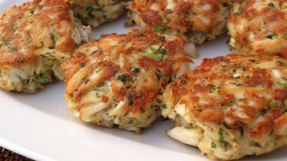 Crab Cakes with Noodles and Asparagus